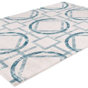 citak,spectrum,overlock,ivory,turquoise 1560/050,area rug,geometric