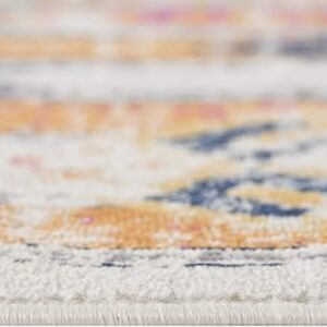 Close-up of colorful patterned carpet edge