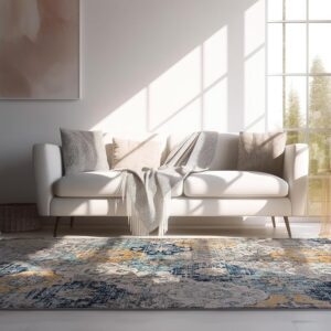 Modern living room with sofa and rug