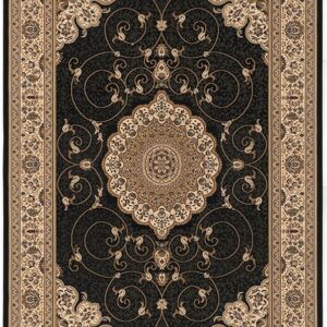 Elegant oriental rug with intricate floral patterns.