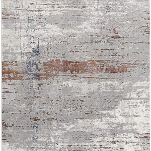 Modern abstract area rug with subtle colors