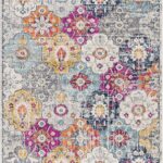 Colorful floral pattern area rug