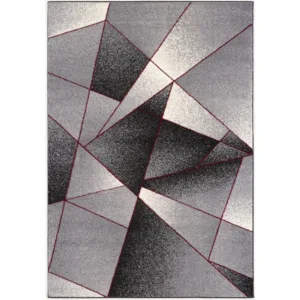 sunshine,koshani,comfort 4474 grey red,area rug,geometric