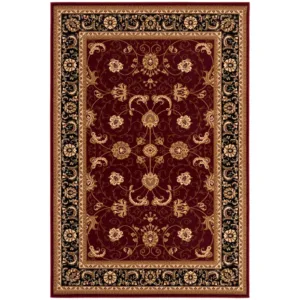 sunshine,koshani,jaipur 2117 red black,area rug,runner,traditional,floral