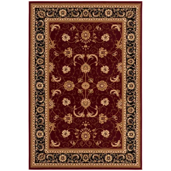 sunshine,koshani,jaipur 2117 red black,area rug,runner,traditional,floral