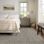 Cozy modern bedroom with neutral decor.