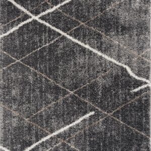 Gray area rug with geometric pattern