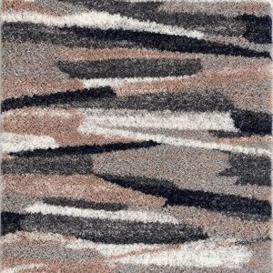 Multicolor abstract pattern rug with textured design