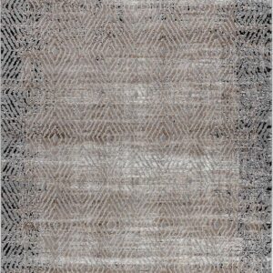 Gray patterned area rug with geometric design