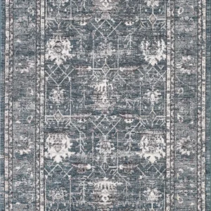 Blue vintage patterned area rug