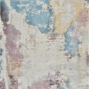 Abstract multicolor textured area rug design.