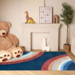 Cozy nursery with toys and colorful rug