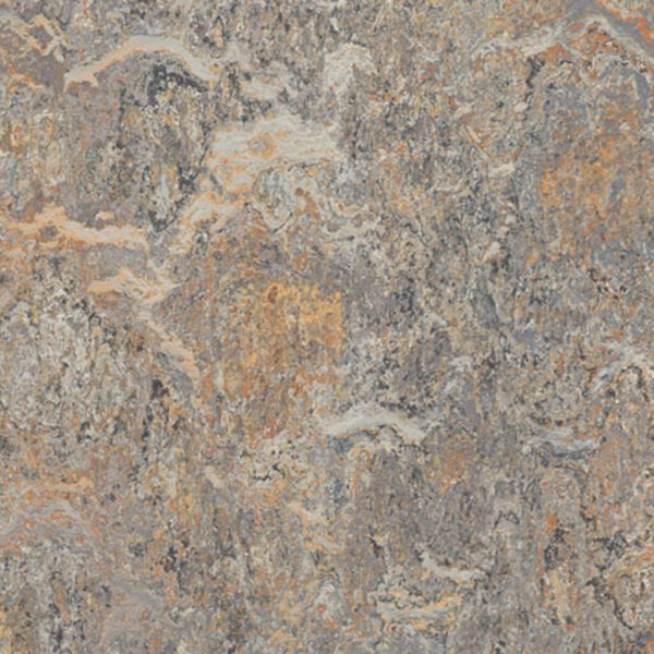 Granite stone surface with textured gray and orange patterns