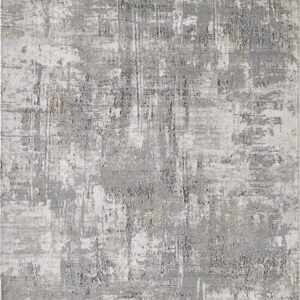 Abstract distressed gray area rug