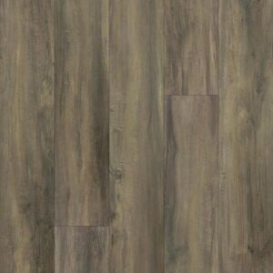 Brown wooden laminate flooring closeup