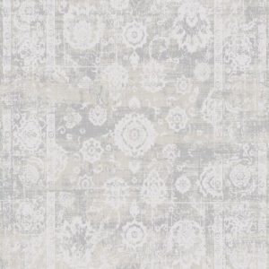 Light gray floral patterned rug