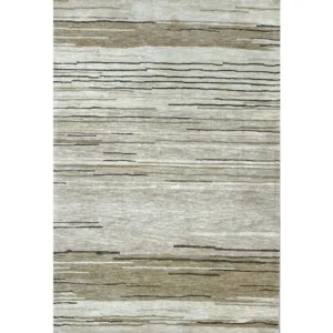 Neutral striped rug with horizontal lines