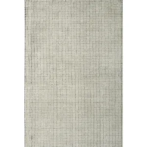 Modern beige rug with black grid pattern