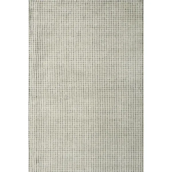 Modern beige rug with black grid pattern