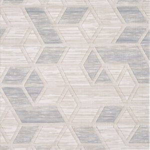 Geometric pattern rug with gray and white shades