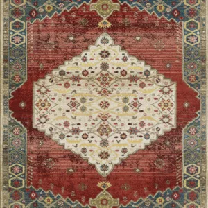 Colorful ornate Persian rug pattern