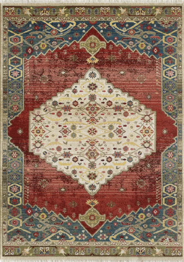 Colorful ornate Persian rug pattern