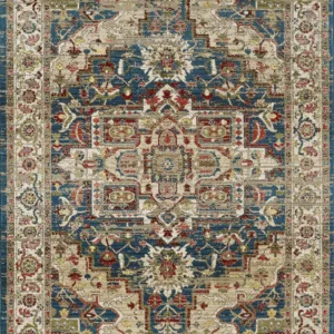 Vintage ornate Oriental rug with intricate details.