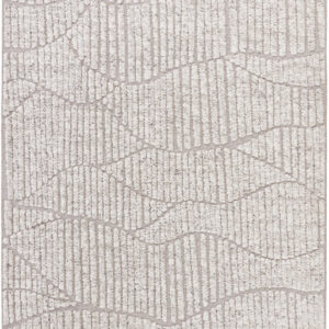 Cream rug with textured linear pattern design