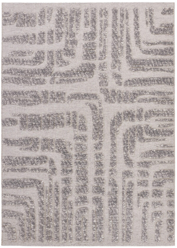 Gray abstract pattern textured rug