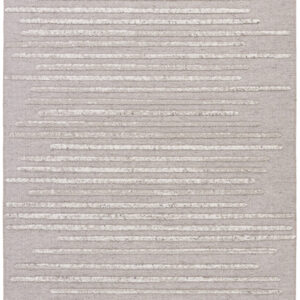 Gray rug with horizontal stripe pattern