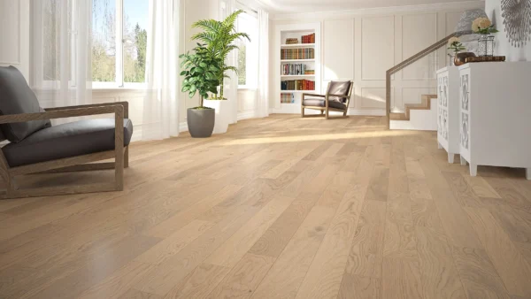 Spacious living room with hardwood floors and natural light.