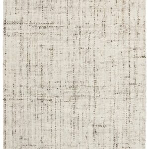 Ivory and grey woven area rug with subtle textured pattern.