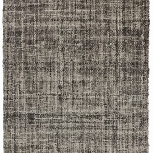 Gray woven textured area rug