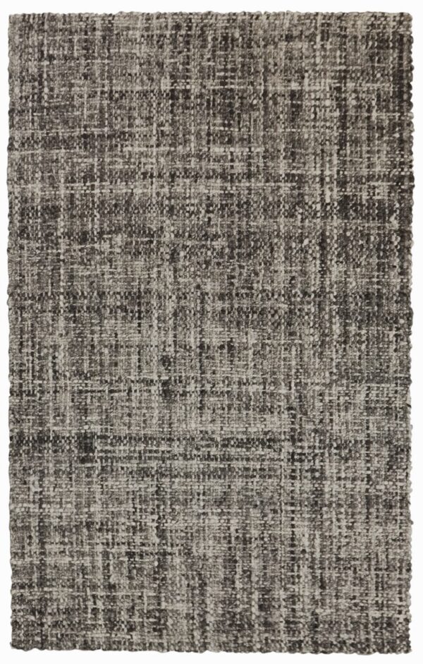 Gray woven textured area rug