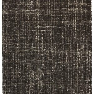 Dark textured area rug with woven pattern