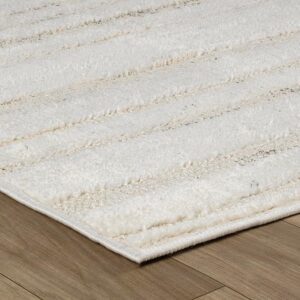 White textured rug on wooden floor
