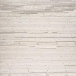 Beige textured rug with subtle geometric patterns.