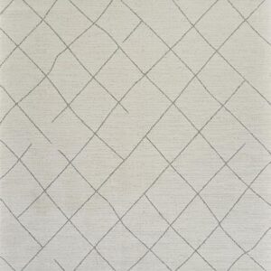 Cream rug with abstract gray line pattern
