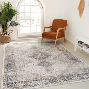Modern rug in stylish living room with chair.