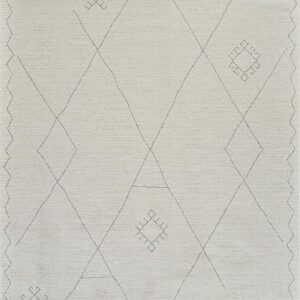 Geometric pattern on light textured rug