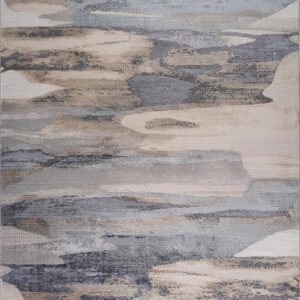 Abstract pattern rug with earthy tones