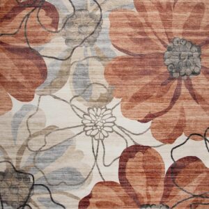 Abstract floral pattern with large flowers.