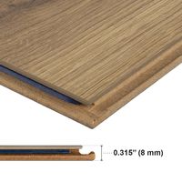 Laminate flooring sample, thickness 0.315 inches.