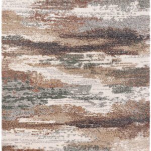 Abstract pattern carpet with earthy tones