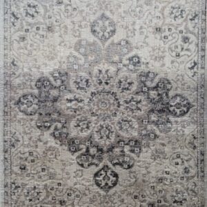 Vintage-style floral patterned beige area rug