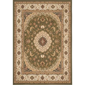 Ornate floral pattern rug with intricate border design.