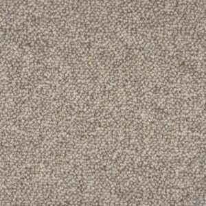 Close-up of beige wool carpet texture.