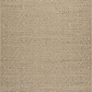 Diamond pattern beige textured rug
