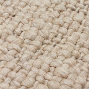 Close-up of chunky cream wool knit texture