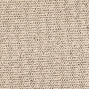 Close-up of textured beige loop-pile carpet
